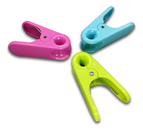 Broches Cierra Manga Respoteria Bolsa X 3 Clips Anti Humedad 0
