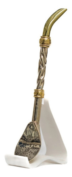 Bombillon Artesanal Pico Curvo Alpaca Bronce 0