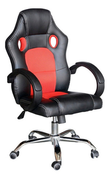 Silla Gamer Tapizada Y Base De Metal - Verde 1