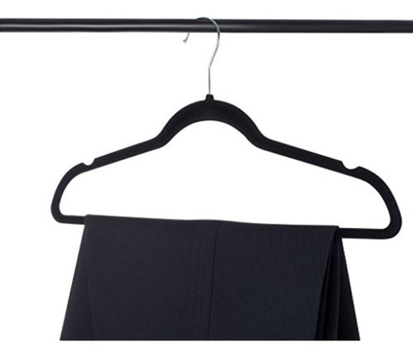 Homeit 50 Pack Perchas De Terciopelo Negro Ropa Colgadero Ul 1