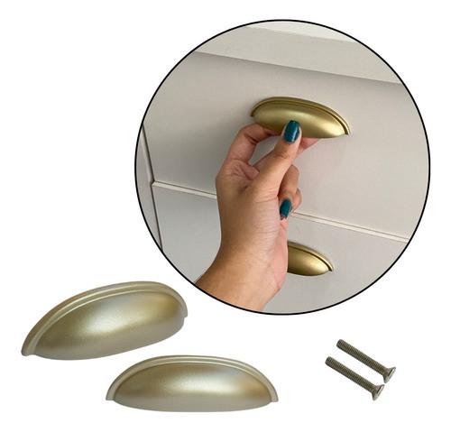 Kit 10 Puxador De Gaveta, Armário, Modelo Concha Colonial 0