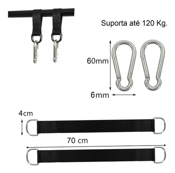 Alça Alongador Rede Suporte Saco Areia Pancada 02un -70cm 1