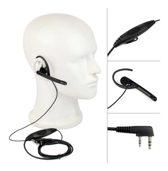 Auriculares Microfono Ptt Fbi Baofeng Uv5r Kenwood Oreja Tyt 0