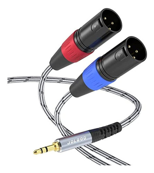 3.5 Mm Trs A Dual Xlr Male Pro Stereo Breakout Cable, 1/8  T 0