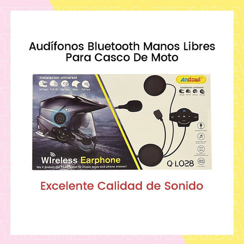 Auriculares Manos Libres Bluetooth Para Cascos Motos Q-lo28 1