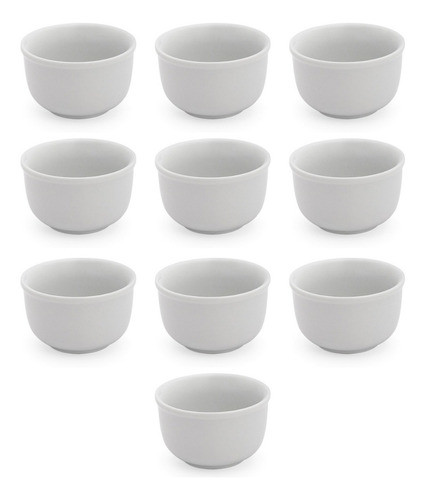Kit 10 Tigelas De Porcelana 250 Ml Cumbuca 10 X 6 Cm 0