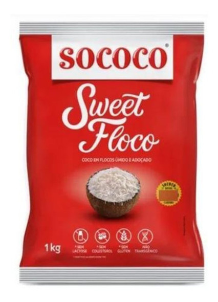 Coco Sweet Flocos Adoçado - 1 Kg Sococo. 0