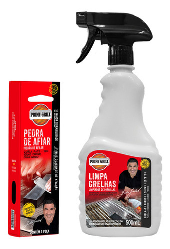 Kit Limpia Parrillas 500ml + Piedra De Afilar Doble Faz 6 0