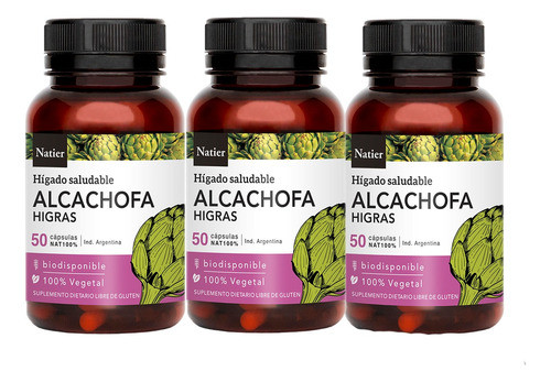 Alcachofa X3 Control Colesterol Natier 50 Cap 0