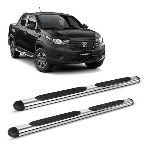 Estribo Fiat Strada  Volcano 2021 Ovales Cromados 1