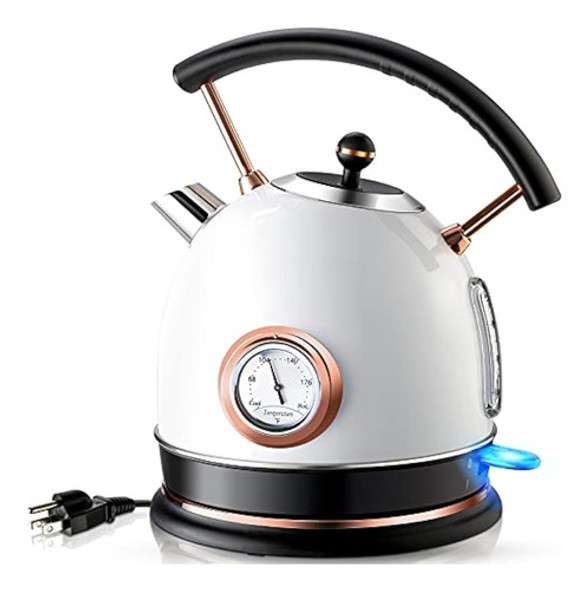 Pukomc Hervidor Eléctrico Retro De Acero 0