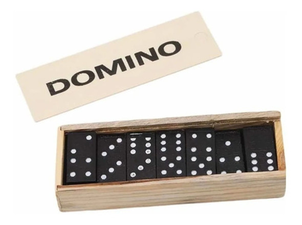 Juego Clásico Dominó En Caja De Madera 0