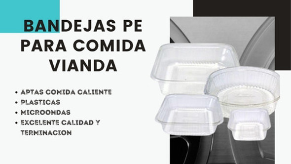 Bandeja Pe 107 Rectangular Microondas Vianda Comida X100u 1