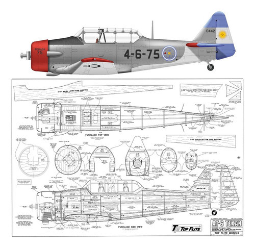 Plano Rc North American At-6 Texan / Pdf (envío X E-mail ) 0