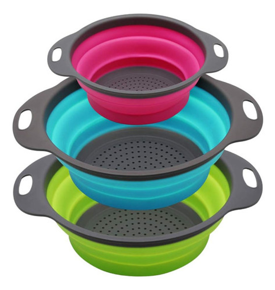 Conjunto De Coladores Plegables De Silicone: 2 X 10l, 1 X 5l 0