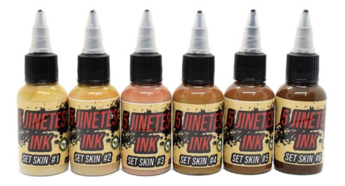 Tintas Tattoo 5 Jinetes Ink 1oz. Set Skin (x6 Unidades) 0