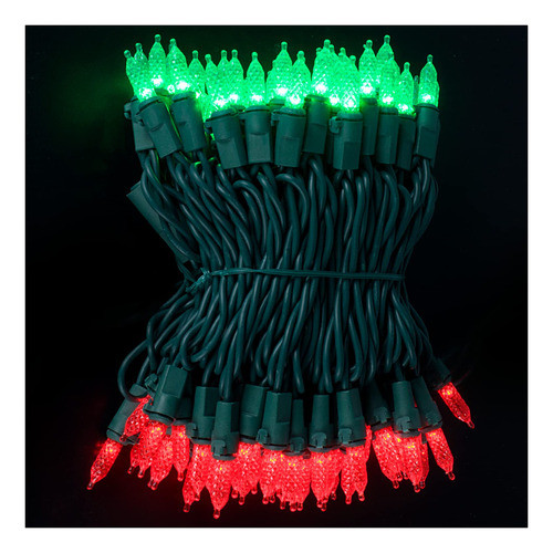 Guirnalda De Luces De Navidad Rojas Y Verdes De 23.6 Pies, 7 1