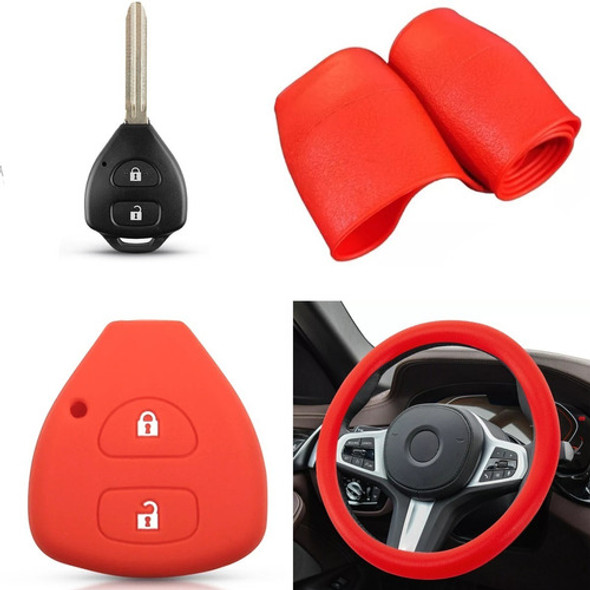 Cubre Volante + Funda Llave Silicona - Hilux Sw4 - Rojo 0 Cubre Volante + Funda Llave Silicona - Hilux Sw4 - Rojo 0