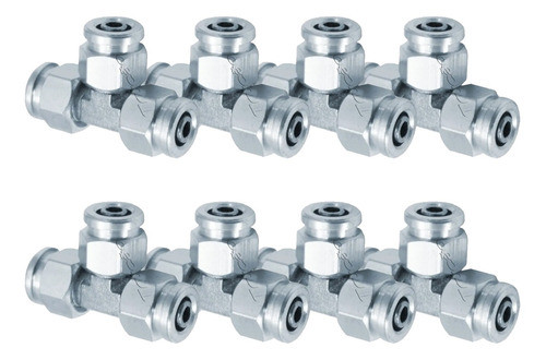 Kit 8 Tee 8mm Roscado  Suspensão A Ar Conexão 0