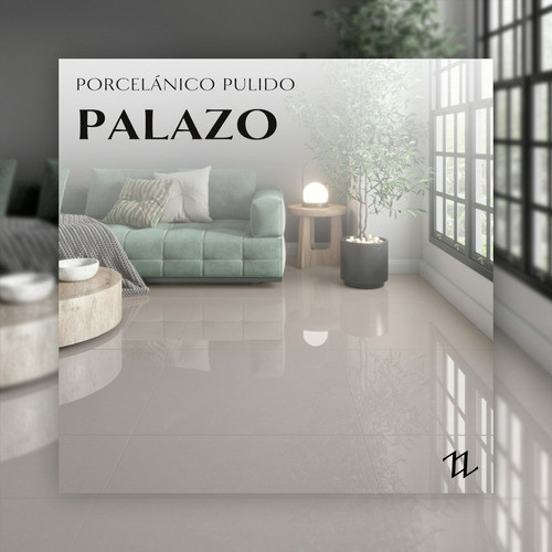 Porcelánico Pulido Gris Brillante Palazo 74,5x74,5 Rect. 1ra 1