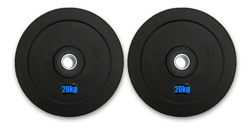 Kit Anilha Olímpica - Par 20kg - Cross Lpo Black Borracha 0