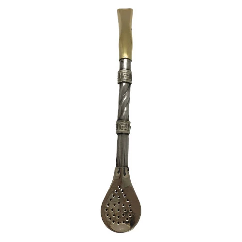 Bombillon De Alpaca Artesanal Con Pico De Bronce 0