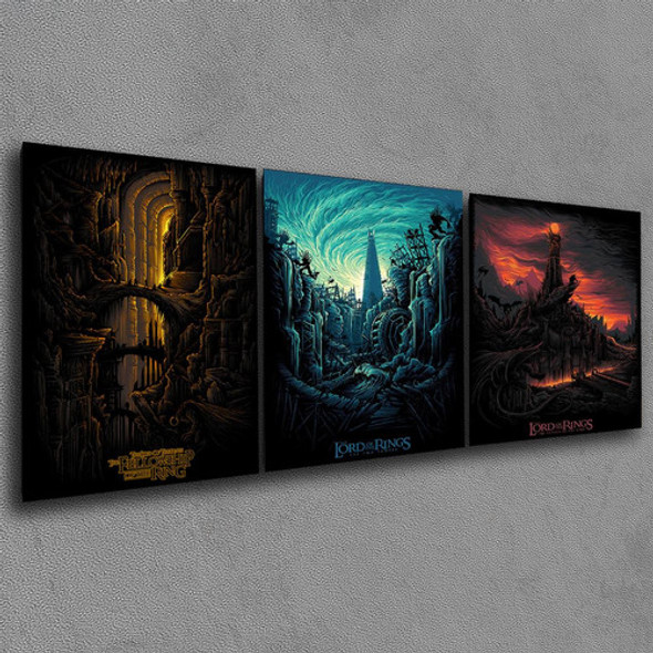 Cuadro Triptico 90x40x4cm Pelicula Lord Of The Rings Trilogy 0