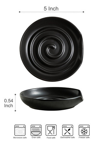 Soporte De Cuchara Cerámico Negro Mate Ideal Regalo 1