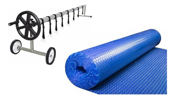 Manta Termica Cobertor Para Piscinas 7 X 4 Mtrs + Enrollador 0