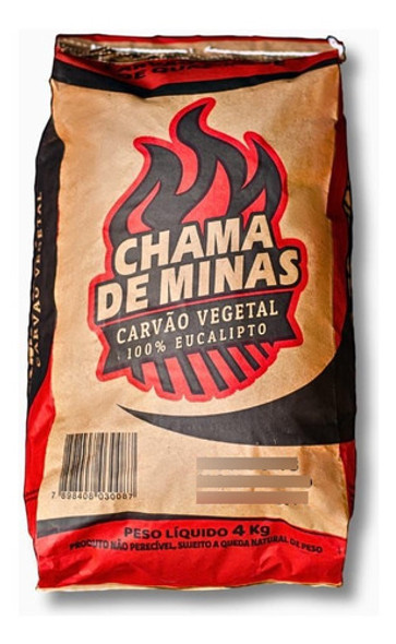 Carvão Para Churrasco Chama De Minas 4kgs 0 Carvão Para Churrasco Chama De Minas 4kgs 0