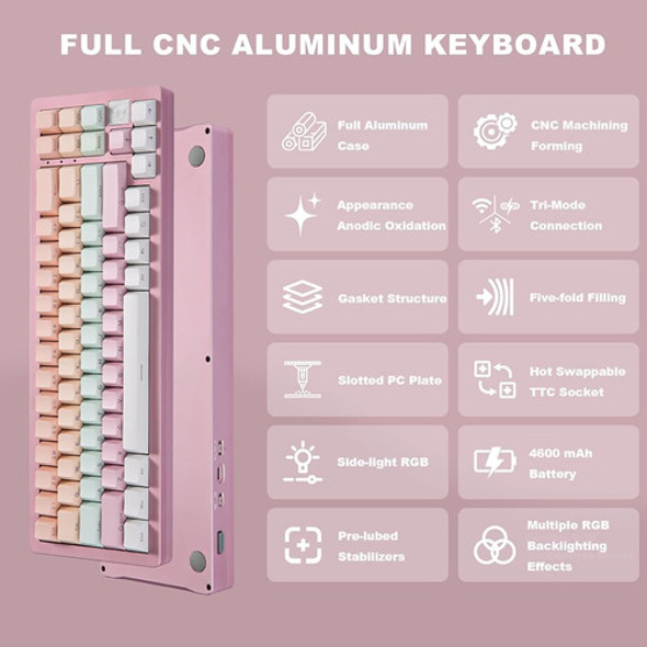 Yunzii Al71 75% Teclado Mecánico, Cnc De Aluminio Completo, 1