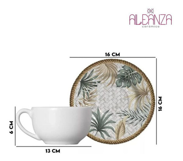 Xícara Chá Branca Com Pires Eudora Plus Alleanza 1ªl 1