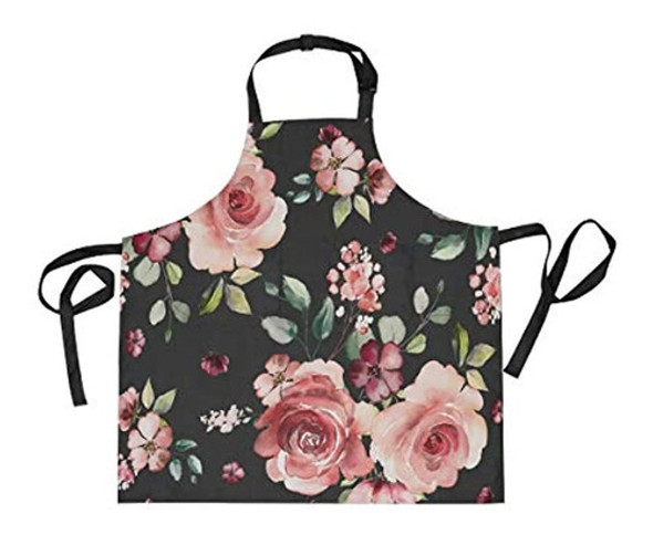 Delantal Con 2 Bolsillos Para Mujer Hombre Rosa Flores Flora 0 Delantal Con 2 Bolsillos Para Mujer Hombre Rosa Flores Flora 0