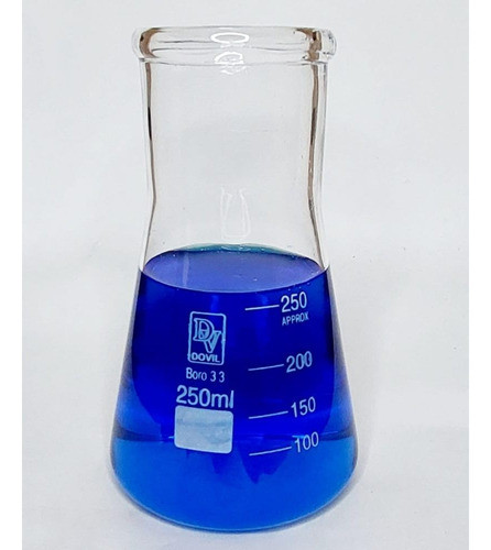 Erlenmeyer De Vidro Boca Larga Graduado De 250ml 1