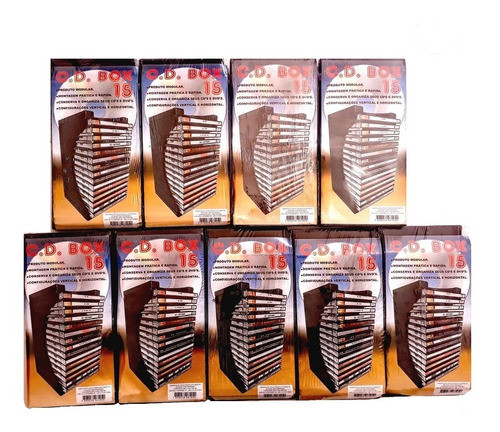 Kit 9 Porta Cds - Box Modular Para 15 Cds 0