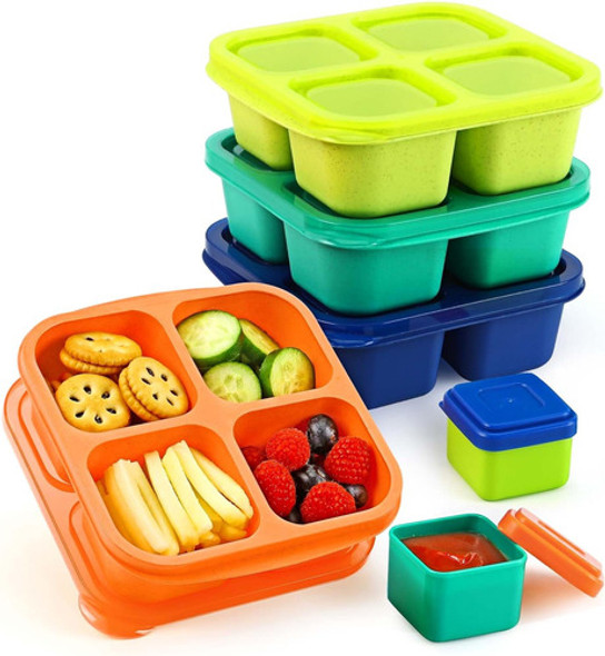 Contenedores De Comida Reutilizables Con 4 Compartimentos 0