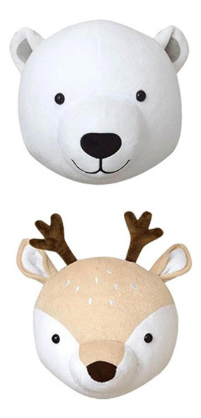 2x Decoração De Parede Cabeça De Animal Adornos De Pared 0