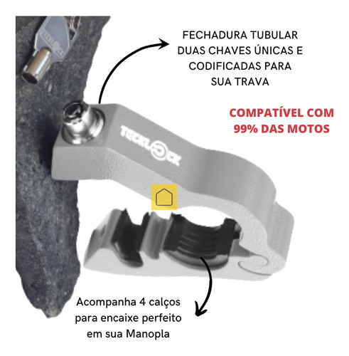 Trava Universal Moto Manete Manopla Freio Acelerador Cinza 1