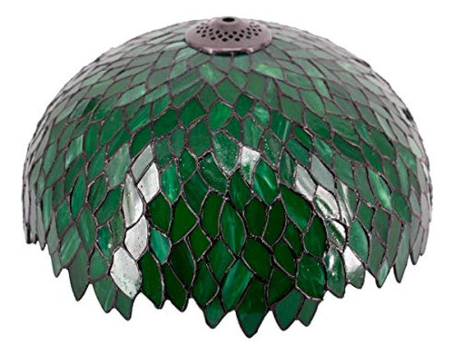 Tiffany Lamp Shade Replacement W16h7 Inch Green Stained Glas 0