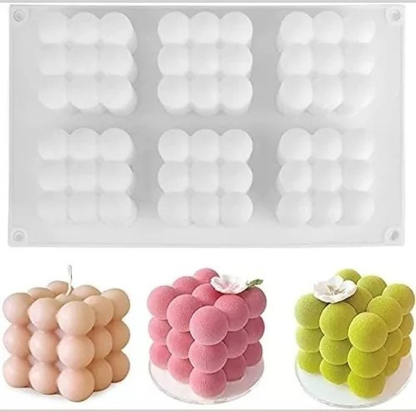 Molde De Silicona Cubo Bubble Candle 6 En 1 0