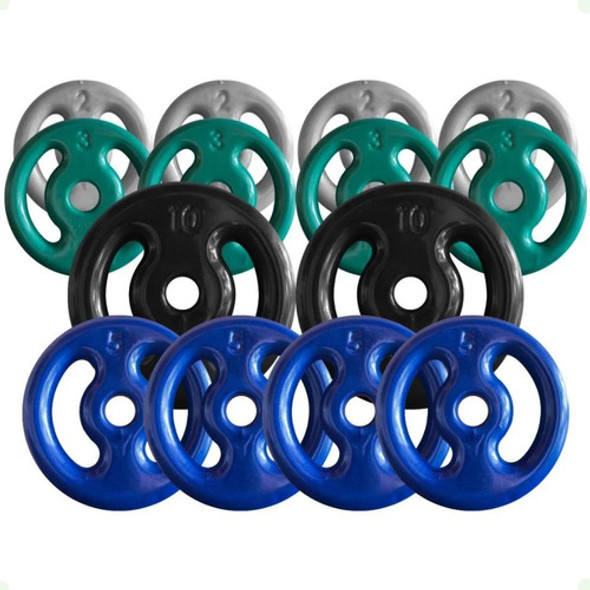 Combo Com 14 Anilhas Emborrachadas - 60 Kg 0 Combo Com 14 Anilhas Emborrachadas - 60 Kg 0