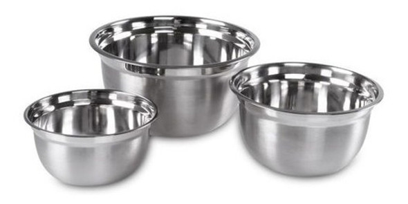 Conjunto De Bowls Tigelas Bacias Em Inox C/ 3 Peças 0