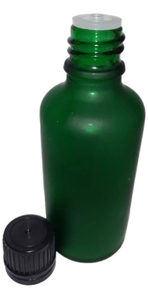 Frasco Vidrio Verde Esmerilado 50ml Gotero Invertido X10 0