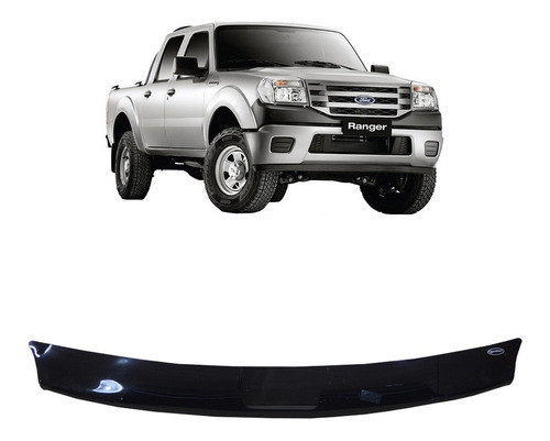 Deflector Capot Ford Ranger 2010 A 2012 Negro Fume Corto 0
