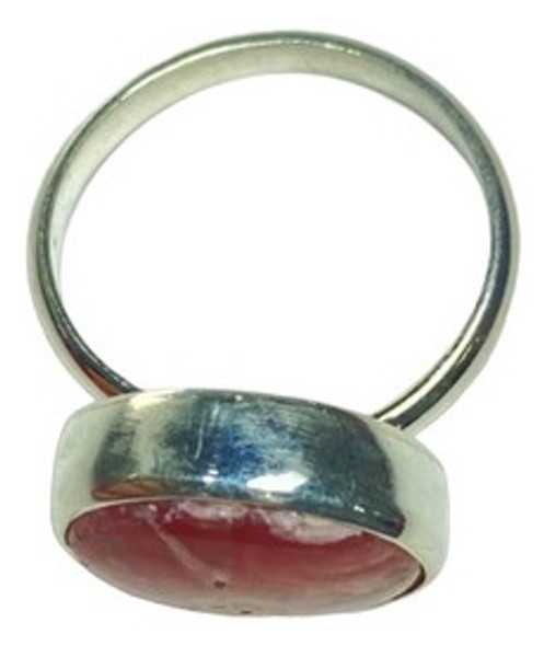 Anillo Rodocrosita Plata 925 Regulable Redondo 1,5cm Aprox M 1