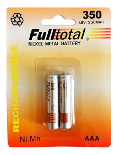 Pila Aaa Recargable Full Total 350 Mah - 6 Pilas Tripe A. 1