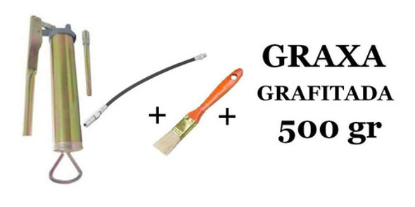 Bomba De Graxa 500g Engraxadeira +h.flex+graxa Grafit+pincel 1