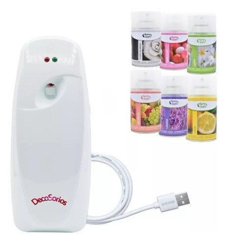 Difusor Aromatico Ambientes Automatico Usb + 6 Fragancias 0