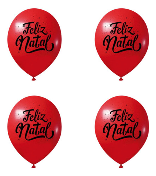 Kit 100 Balões Feliz Natal Vermelho N° 9 De Látex Joy 0 Kit 100 Balões Feliz Natal Vermelho N° 9 De Látex Joy 0