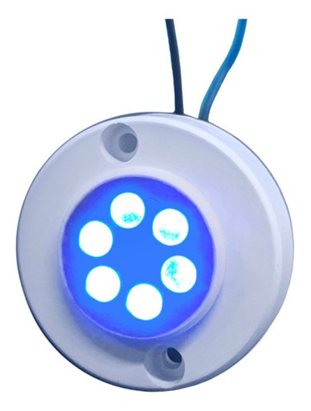 6 Un Luz De Cortesia 6 Led Azul Leds Abs 12v Lancha Barco 1